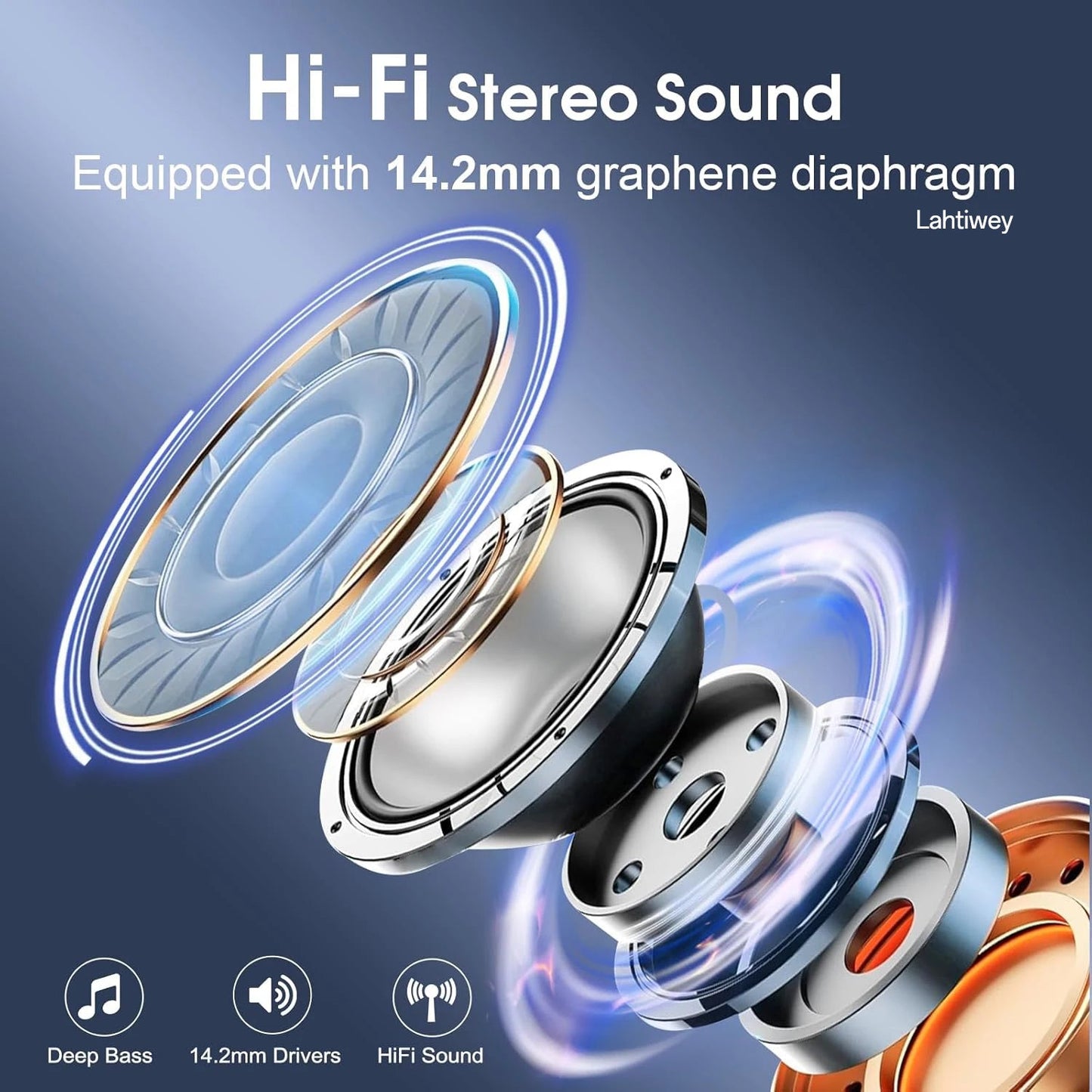 Sports Wireless Earbuds Bluetooth 5.4 TWS Wireless Headphones Waterproof Earhook Earphones with Deep Bass Noise Cancelling Mic - ecowave store