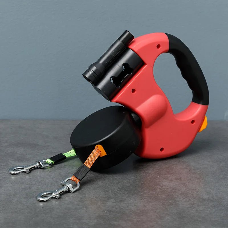 3m LED spotlight dual head reflective pet leash with automatic extension and one click locking for cat and dog leash - ecowave store
